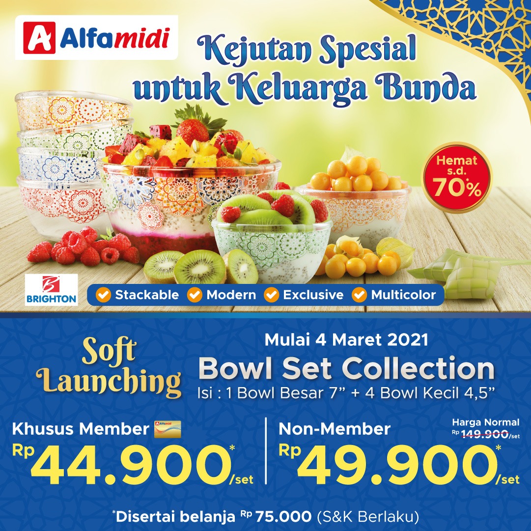 Alfamidi Hadirkan Bowl Set Collection Hanya Rp44.900 per set